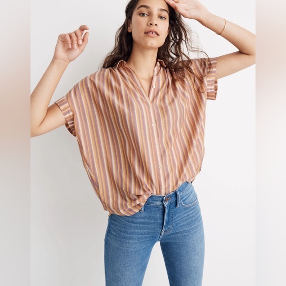 Madewell Women’s Central Shirt in Rainbow Stripe - Picture 1 of 7